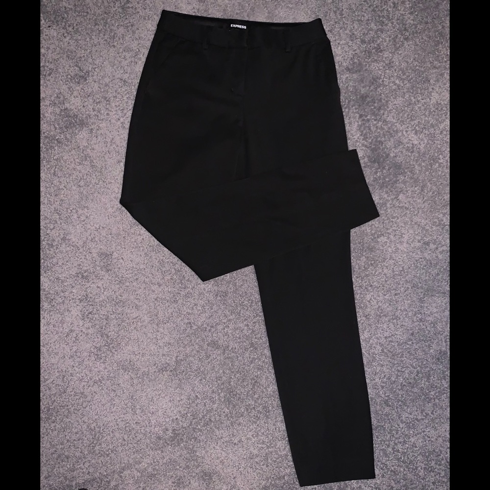 Express Black Columnist Ankle Mid Rise Dress Pants in Size 2, Length Regular